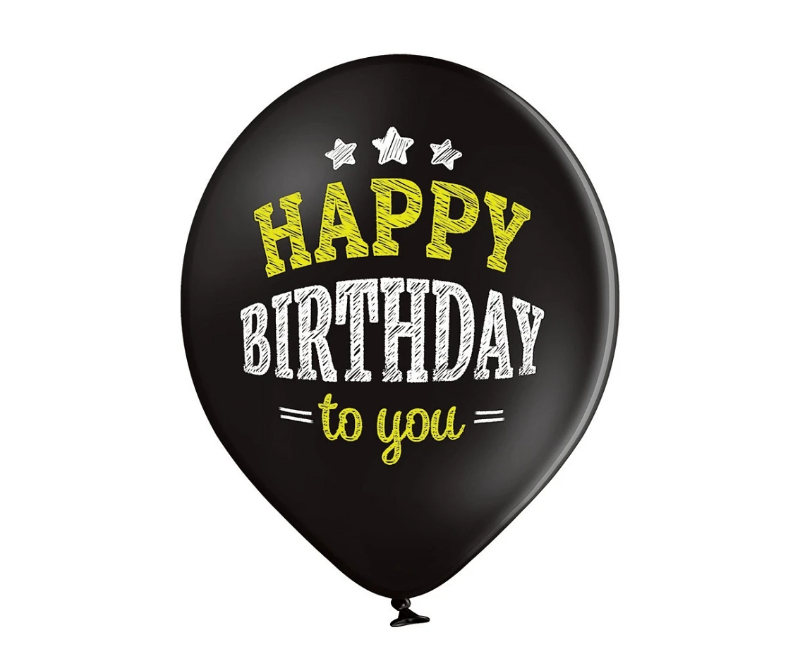 Balony Belbal 12", D11, "Happy Birthday to you", 6szt.